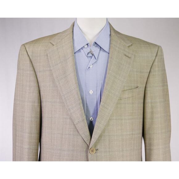 Daniel Cremieux Loro Piana Brown Checkered Wool Sportcoat Blazer Jacket 42L - Picture 3 of 10